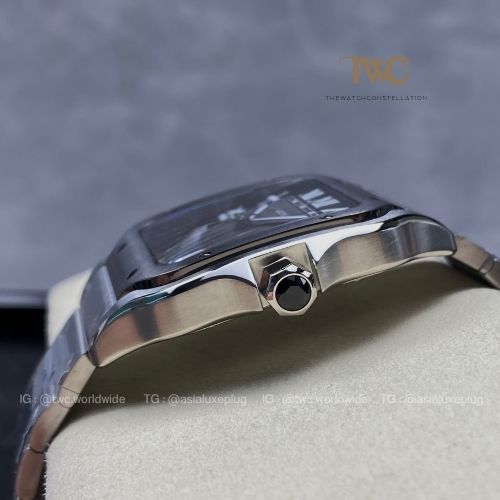 Cartier Santos (Stainless Steel Large) (Black)