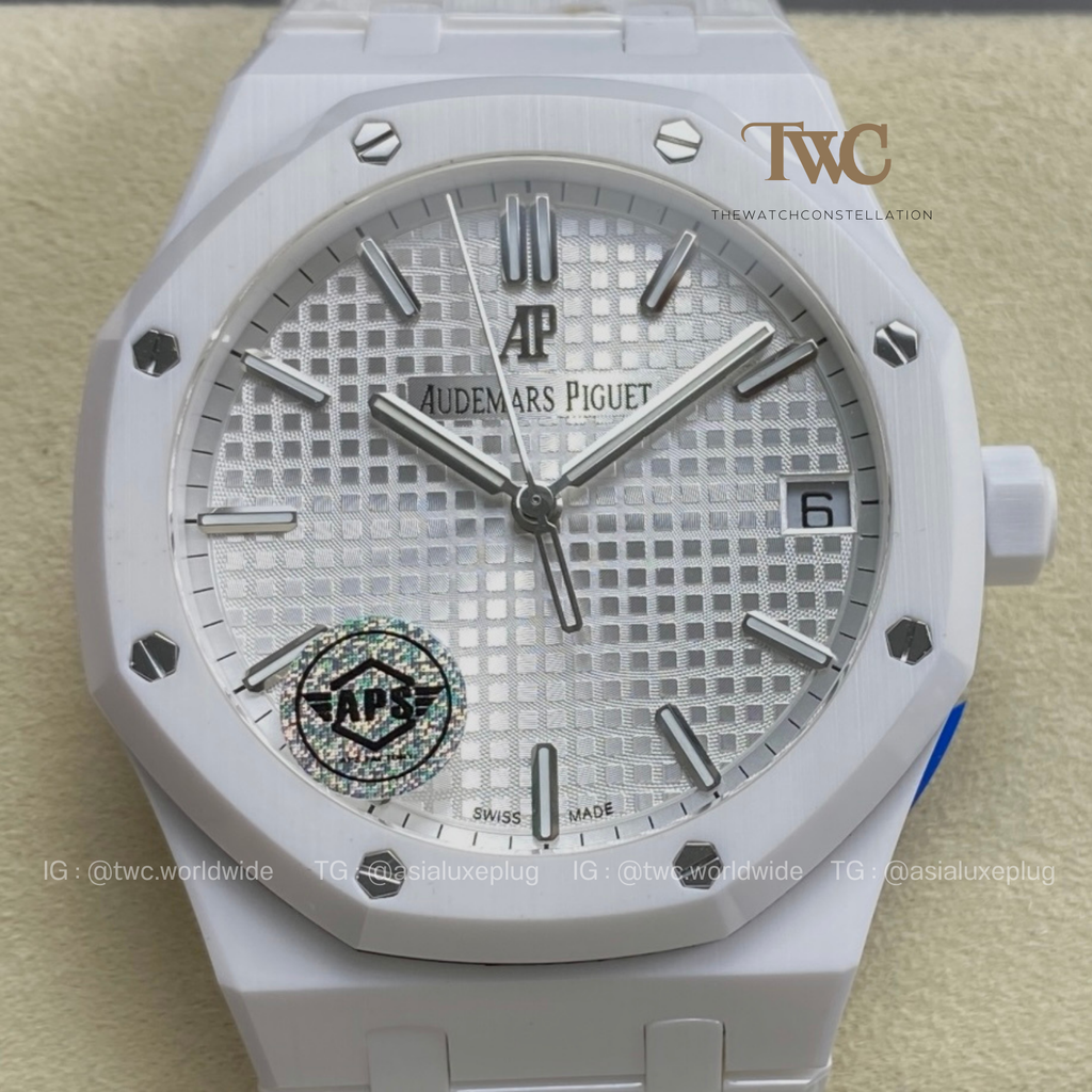 Audemars Piguet White Ceramic 15500 White Dial