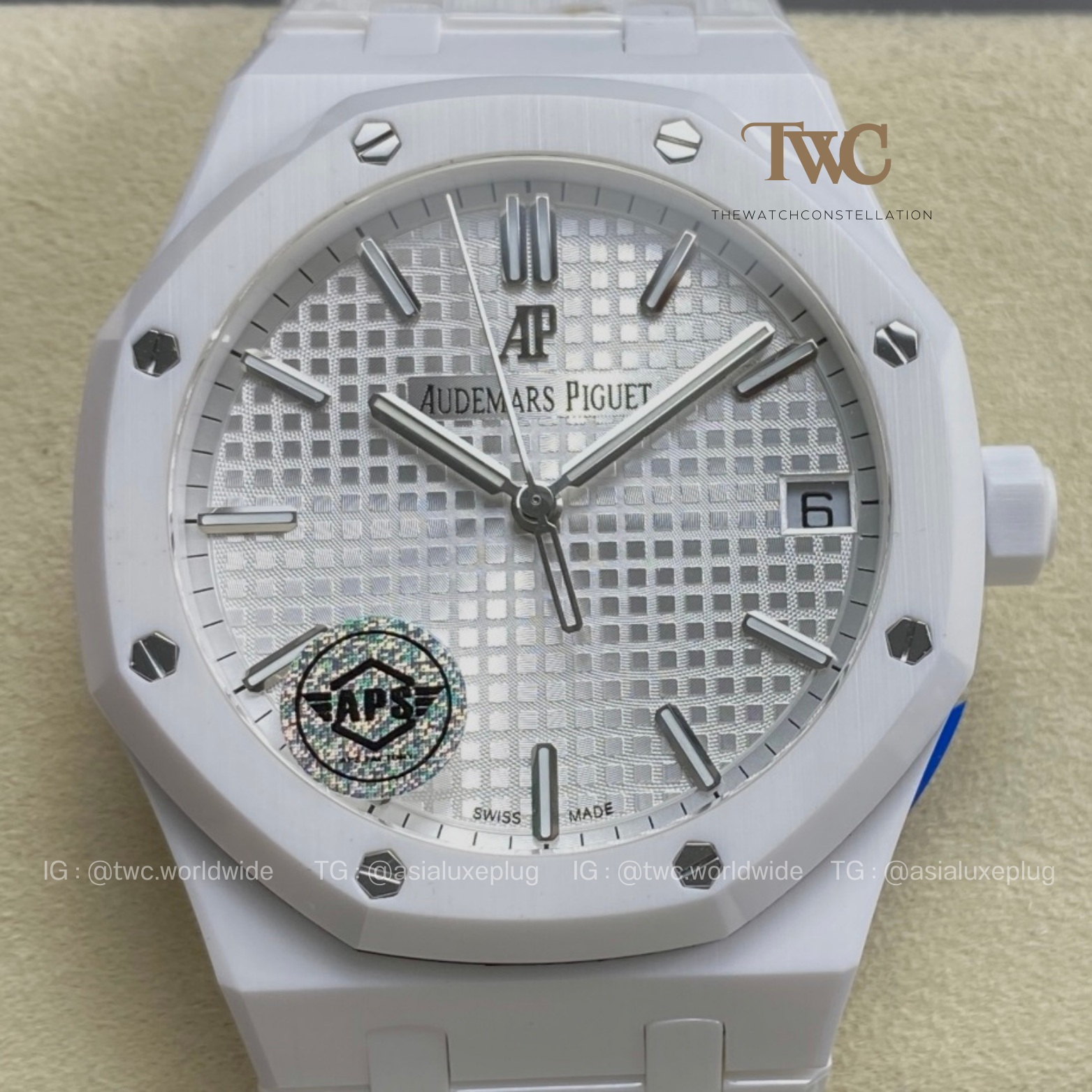 Audemars Piguet White Ceramic 15500 White Dial