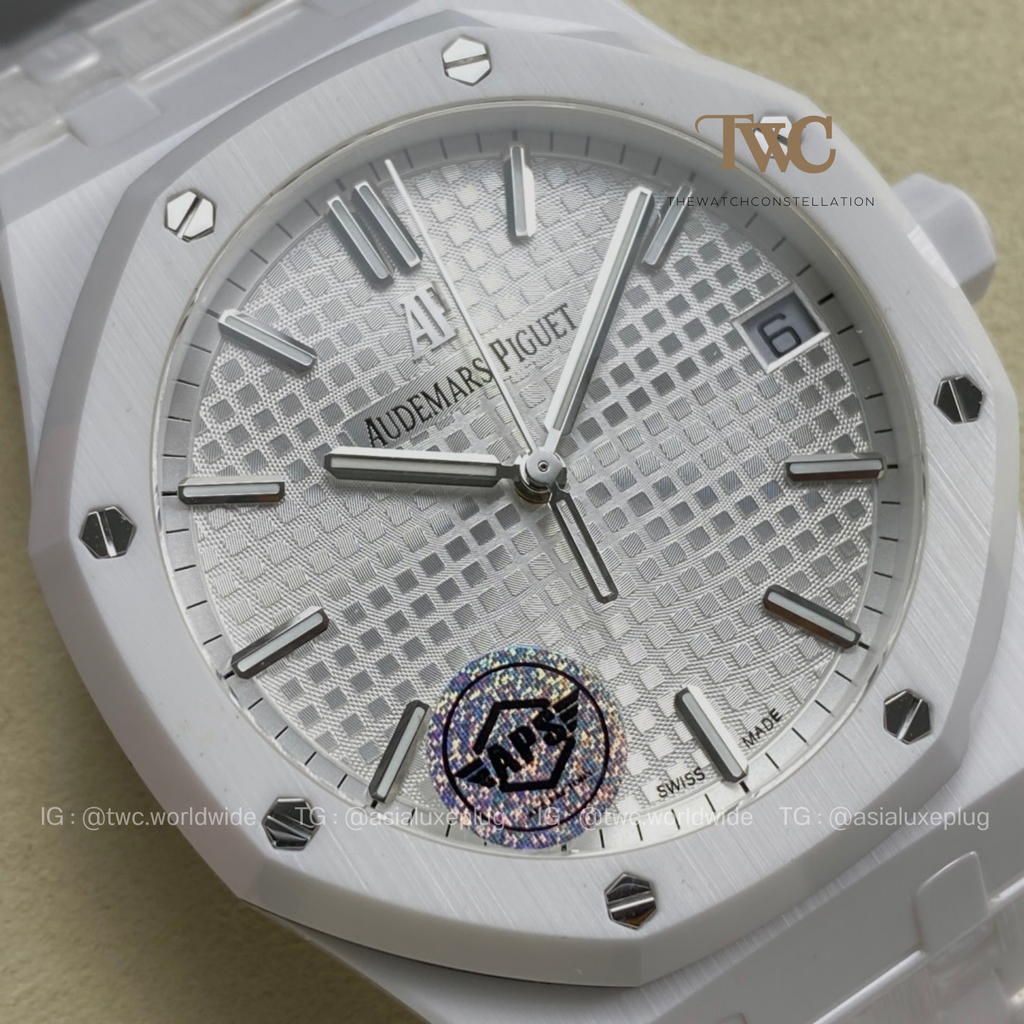 Audemars Piguet White Ceramic 15500 White Dial