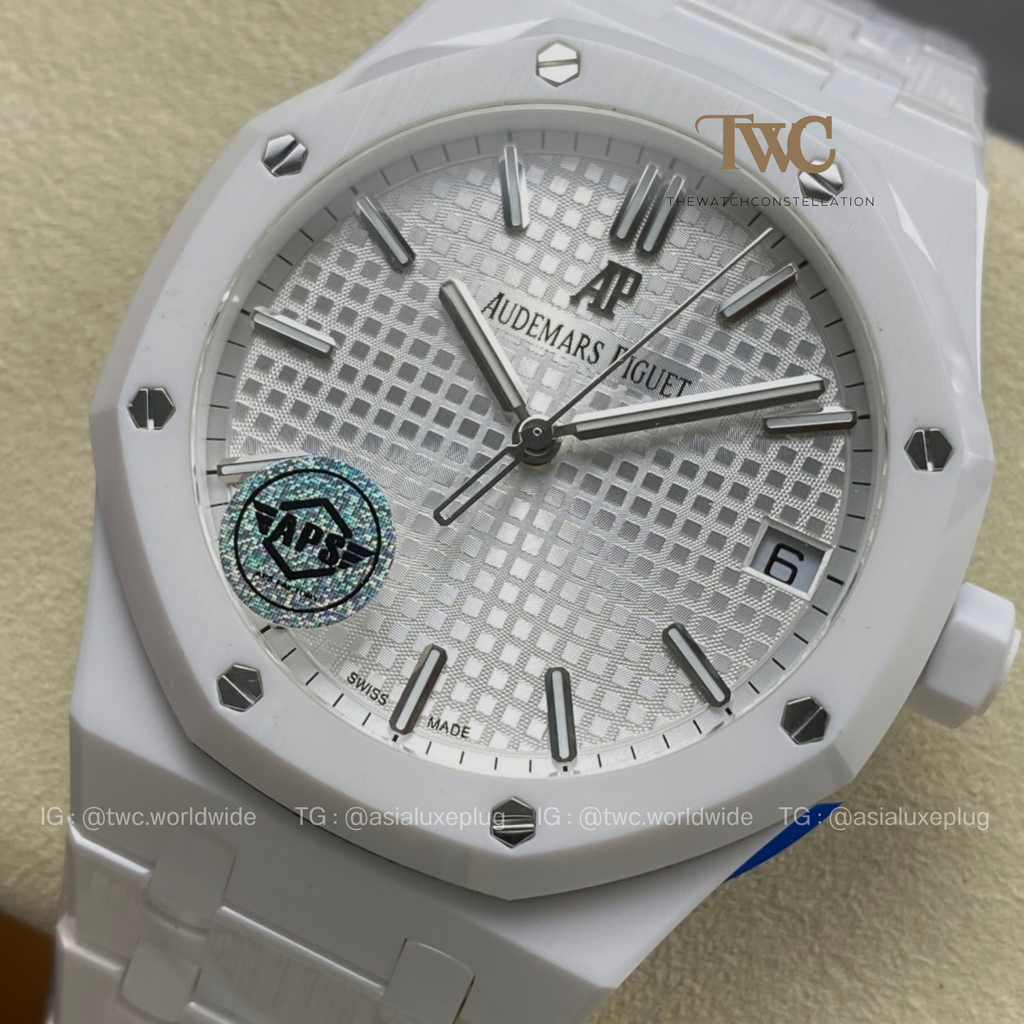 Audemars Piguet White Ceramic 15500 White Dial