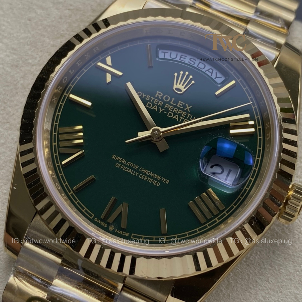 Rolex DayDate Yellow Gold Jade Dial