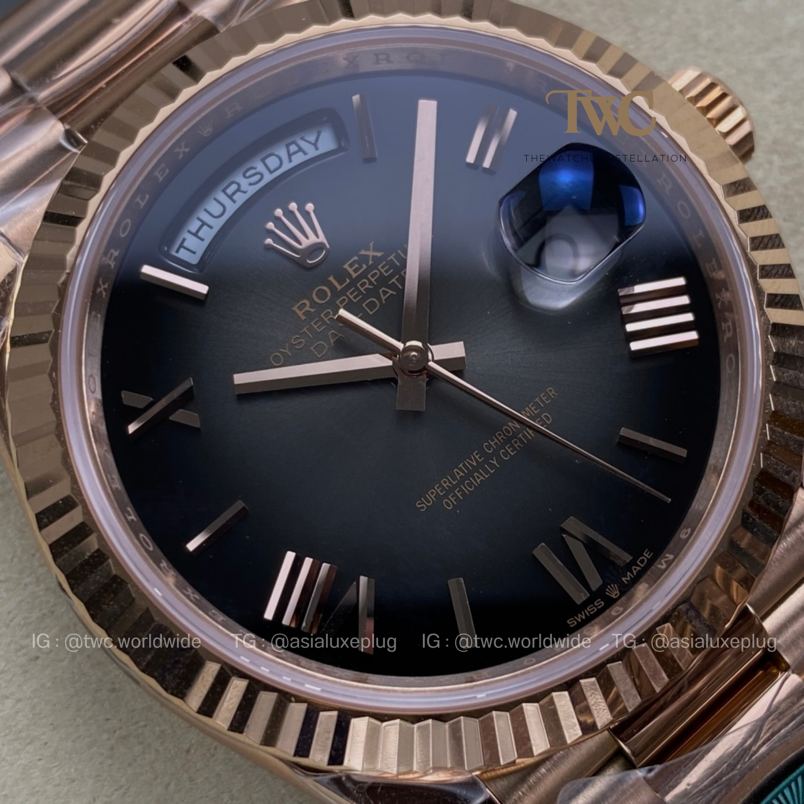 Rolex DayDate Rose Gold Black Ombre