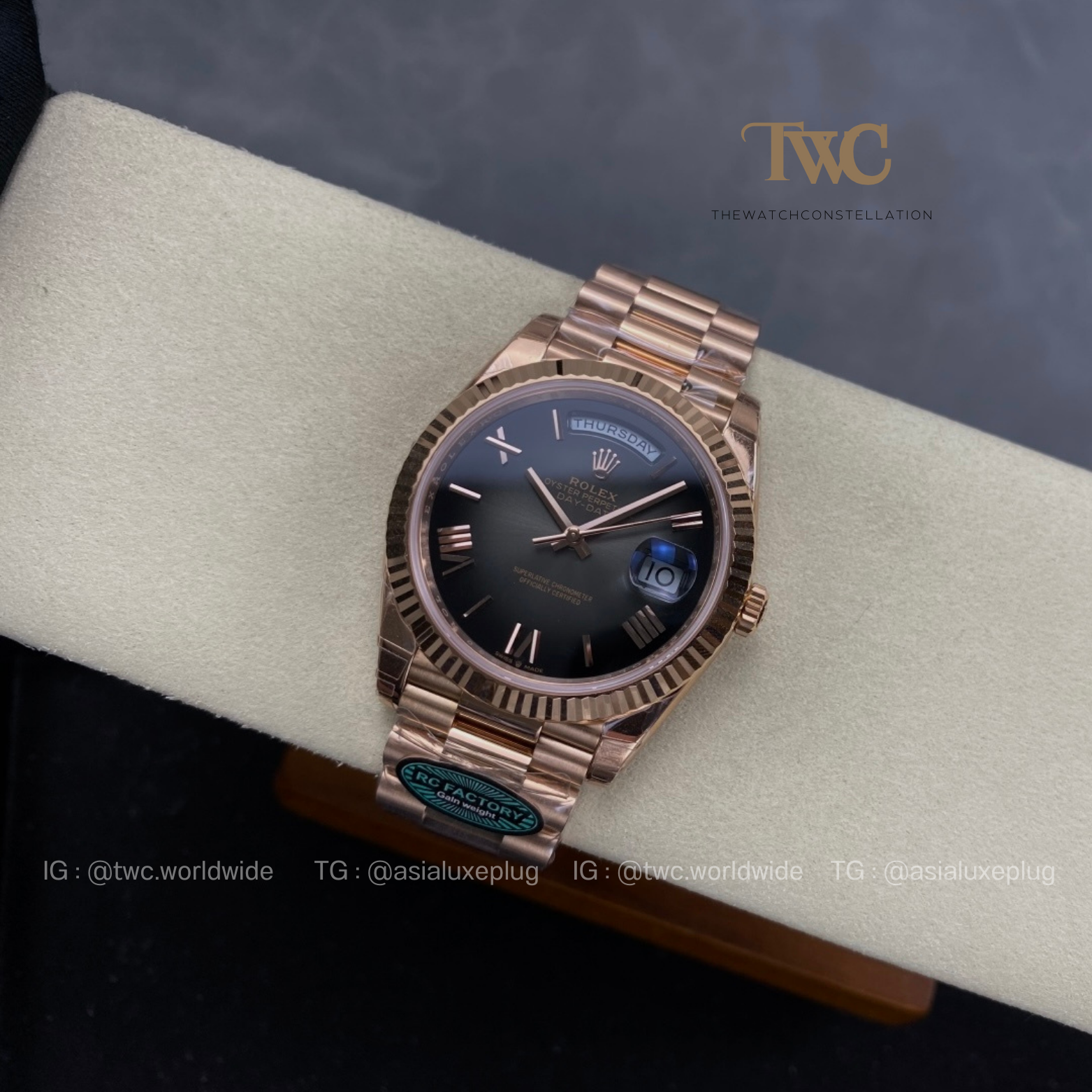 Rolex DayDate Rose Gold Black Ombre