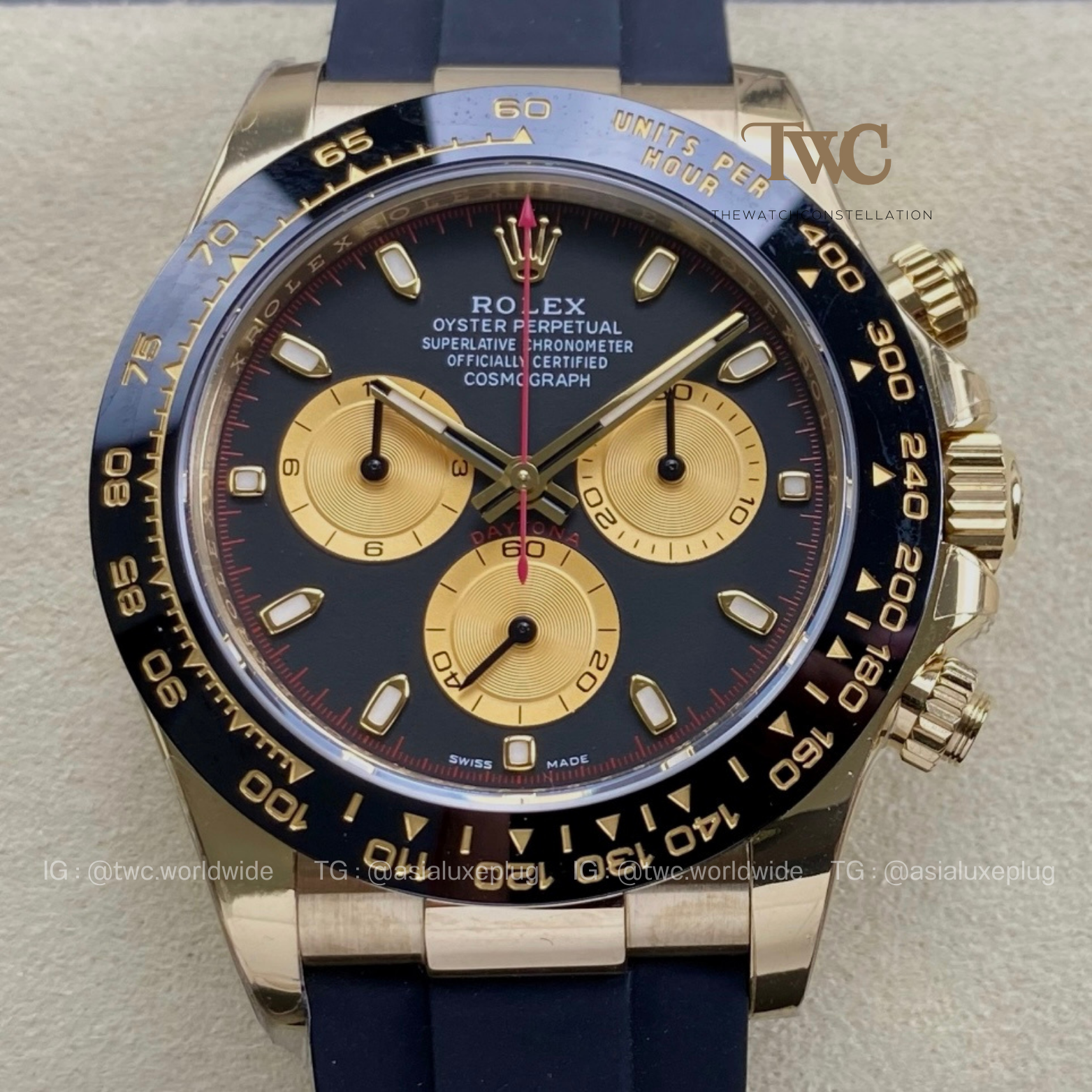 Rolex Daytona OysterFlex Yellow Gold Red Accents