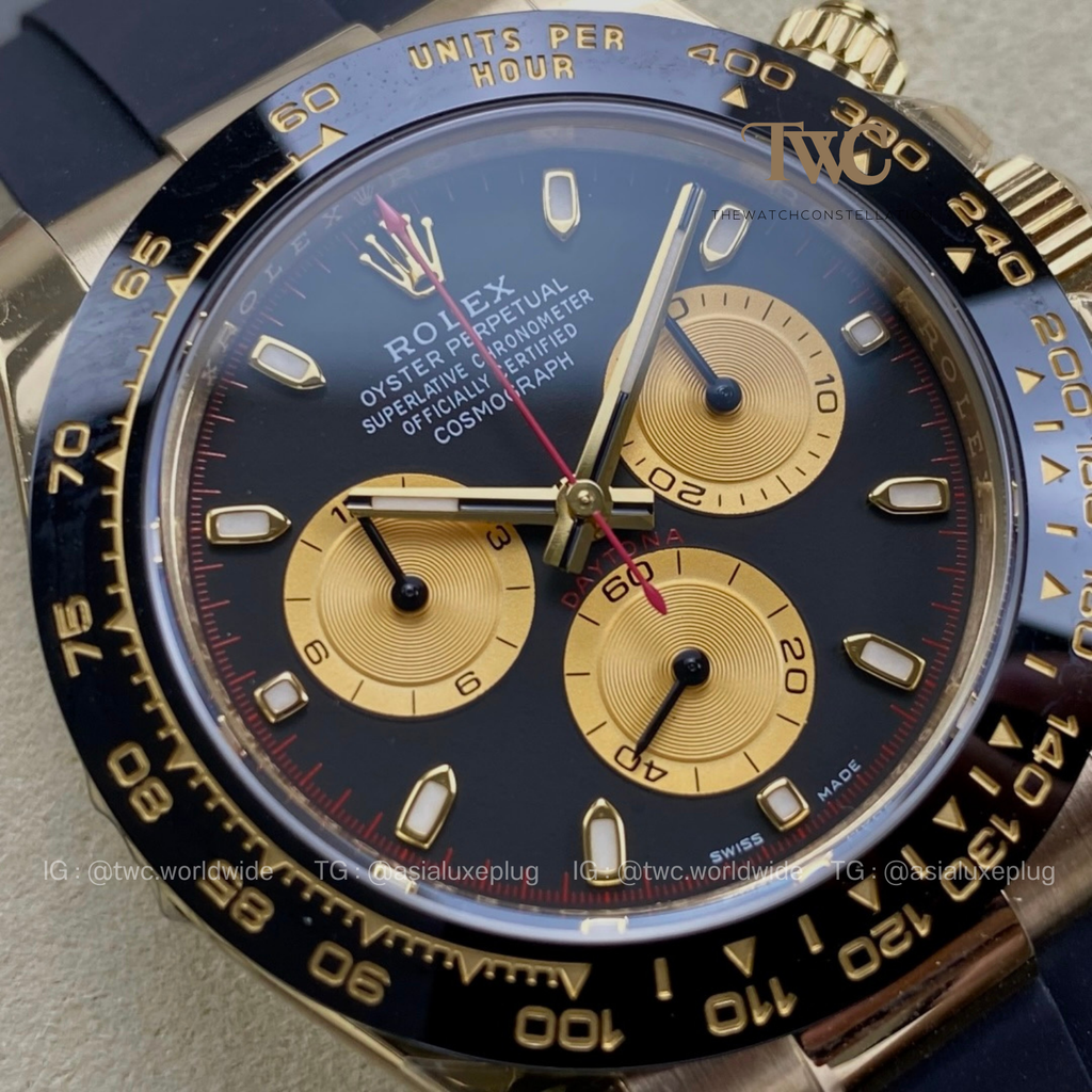 Rolex Daytona OysterFlex Yellow Gold Red Accents