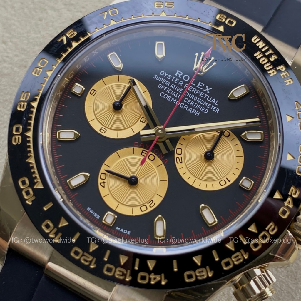 Rolex Daytona OysterFlex Yellow Gold Red Accents