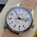 IWC Pilot Mark XVIII white with brown strap