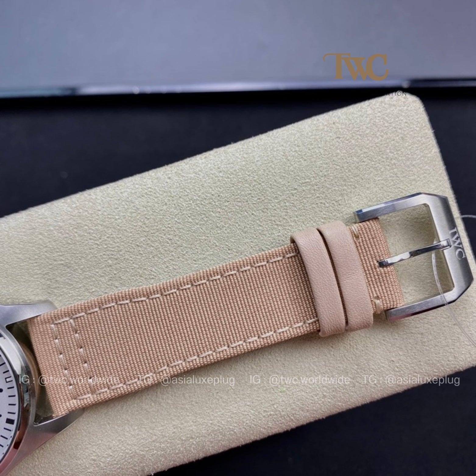 IWC Pilot Mark XVIII white with brown strap