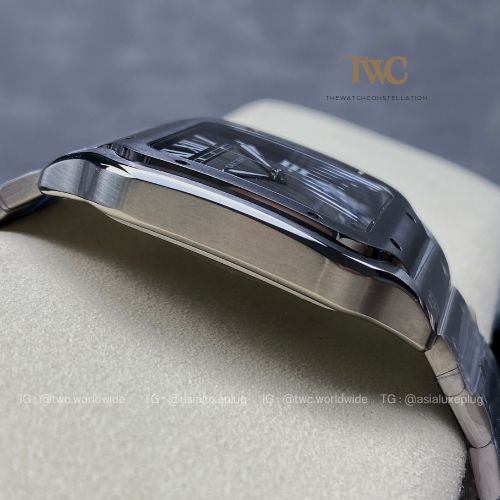 Cartier Santos (Stainless Steel Large) (Black)